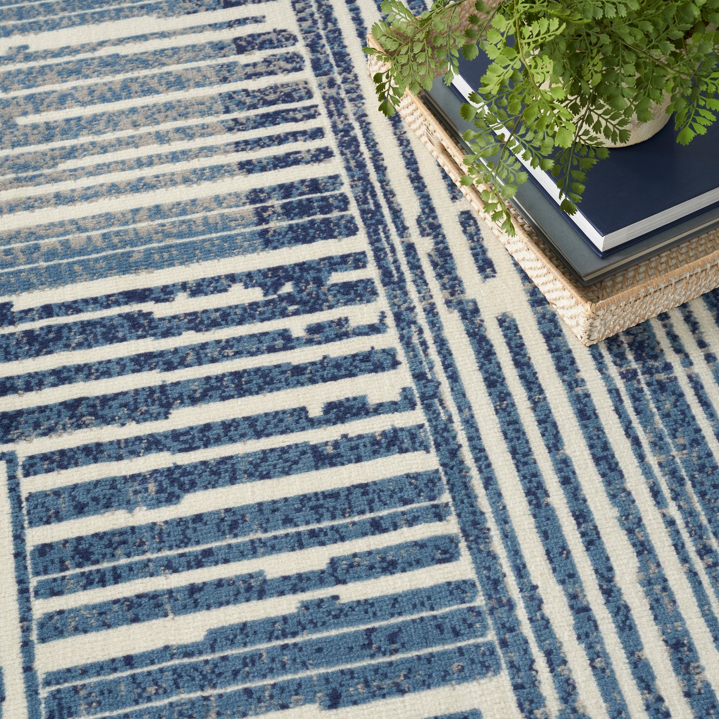 Nourison Home Grafix  Blue Grey  Contemporary