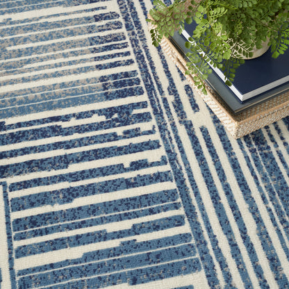 Nourison Home Grafix  Blue Grey  Contemporary