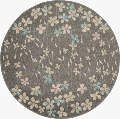 Nourison Home Tranquil TRA04 Grey Beige Contemporary Power-loomed Rug