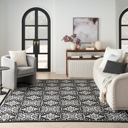 Nourison Home Aloha  Black White  Contemporary