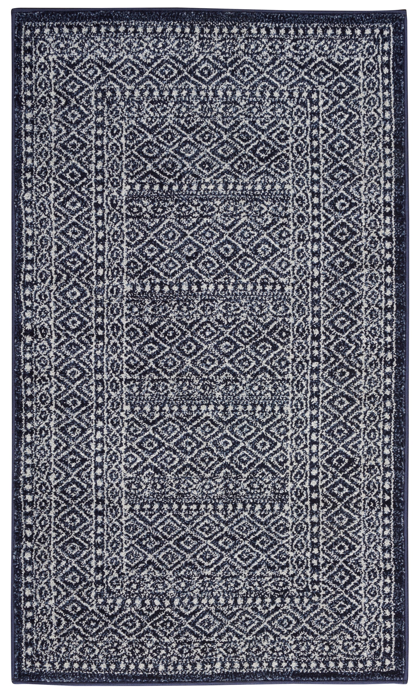 Nourison Home Palermo PMR04 Navy Grey Contemporary Power-loomed Rug