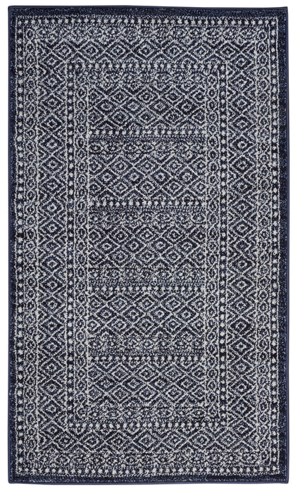 Nourison Home Palermo PMR04 Navy Grey Contemporary Power-loomed Rug
