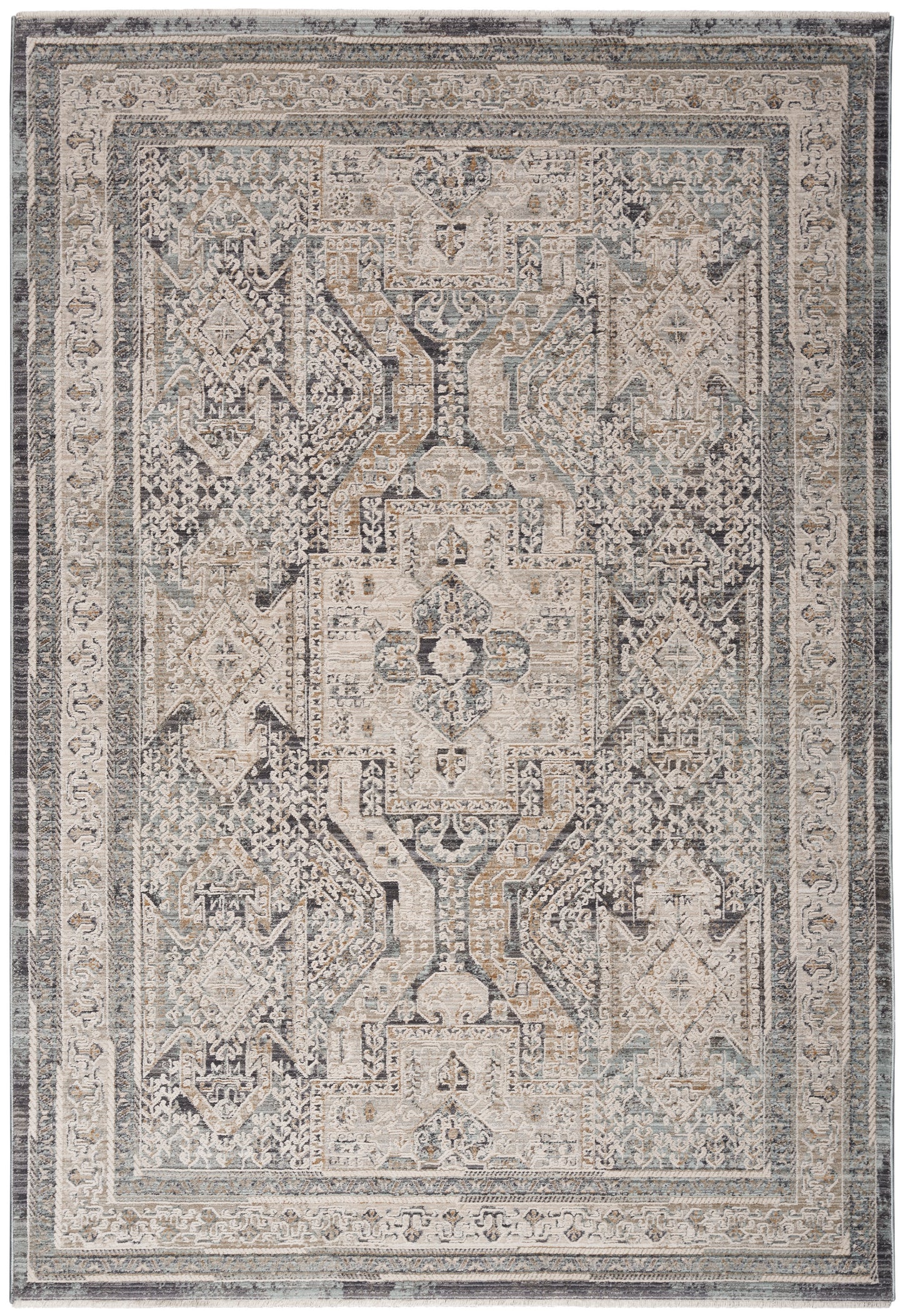 Nourison Home Lynx LNX01 Ivory Charcoal Transitional Power-loomed Rug