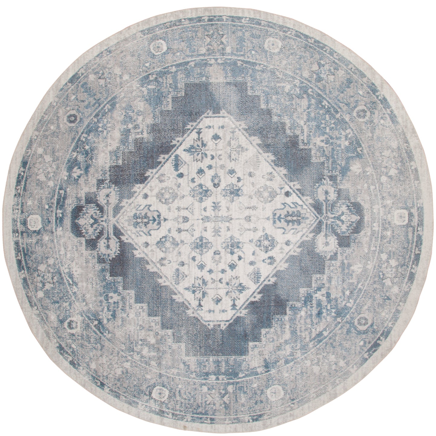 Nourison Home Astra Machine Washable ASW11 Blue Ivory Traditional Power-loomed Rug