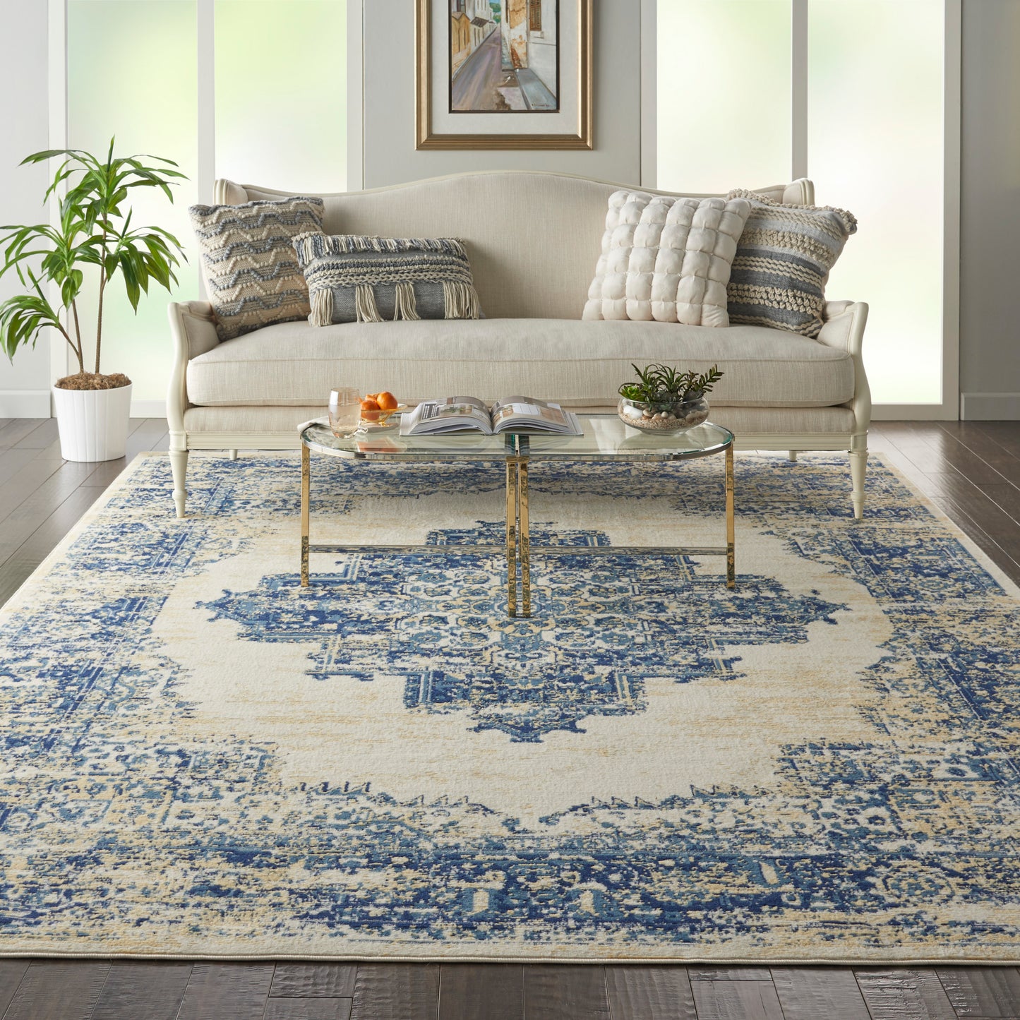 Nourison Home Grafix  White  Transitional