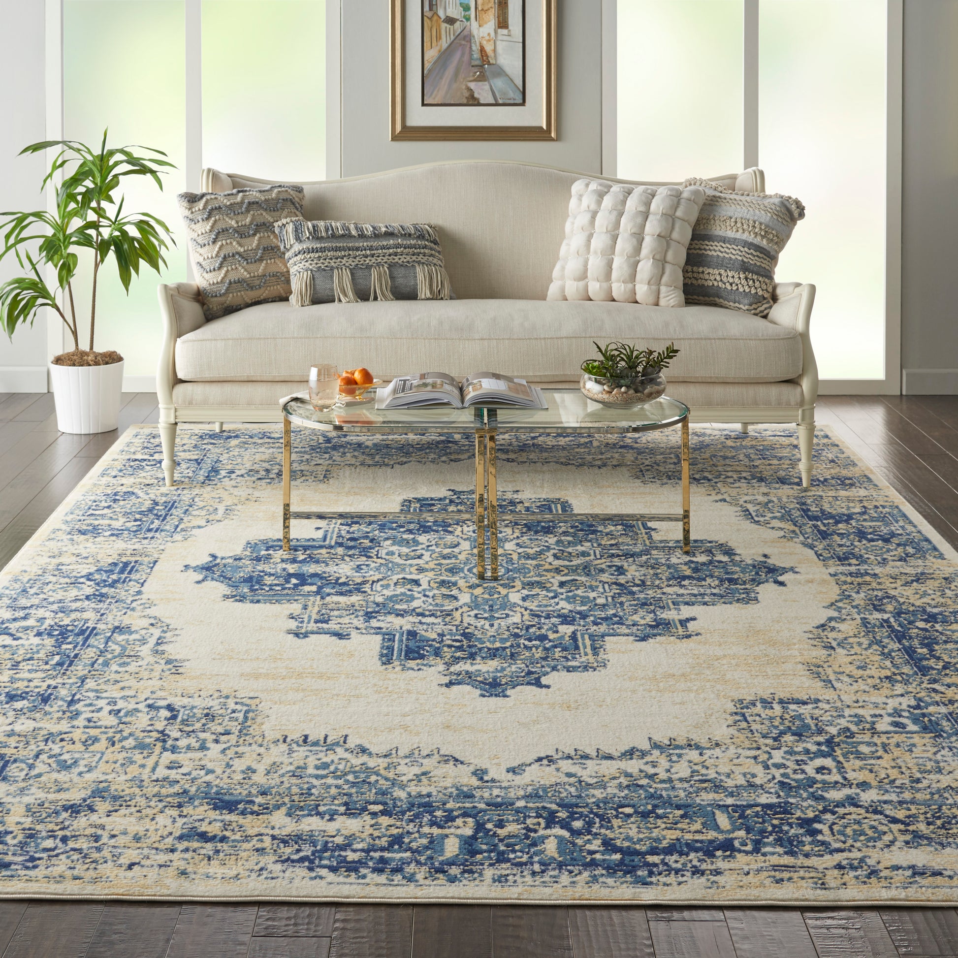 Nourison Home Grafix  White  Transitional