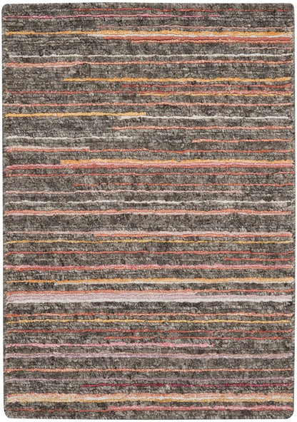 Nourison Home Plateau PAE01 Grey Flame Contemporary Knotted Rug