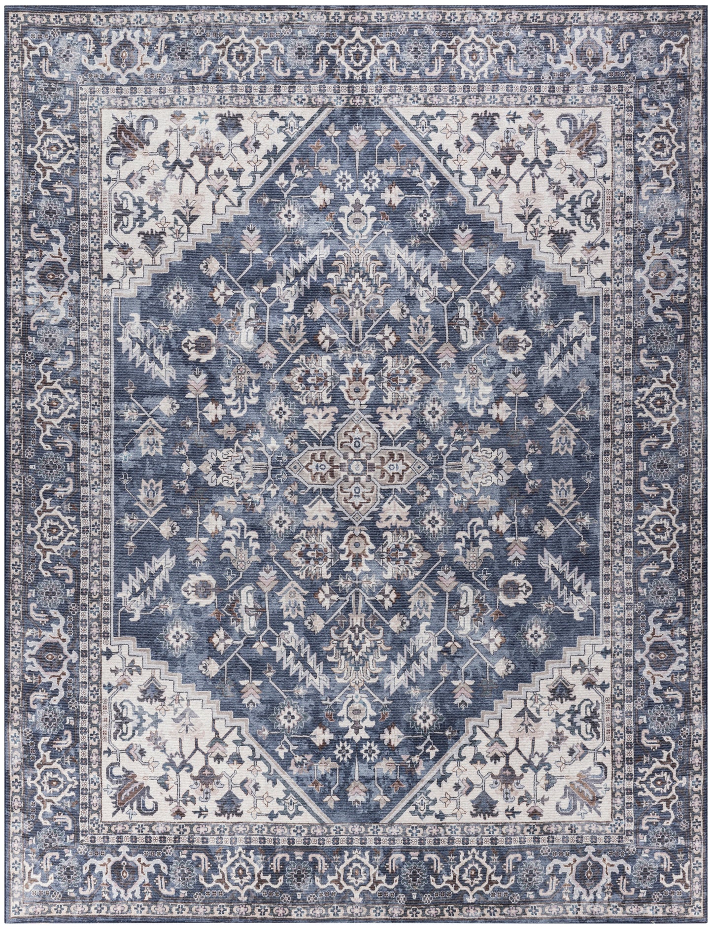 Nourison Home New Concept Washables  Navy Ivory  Traditional