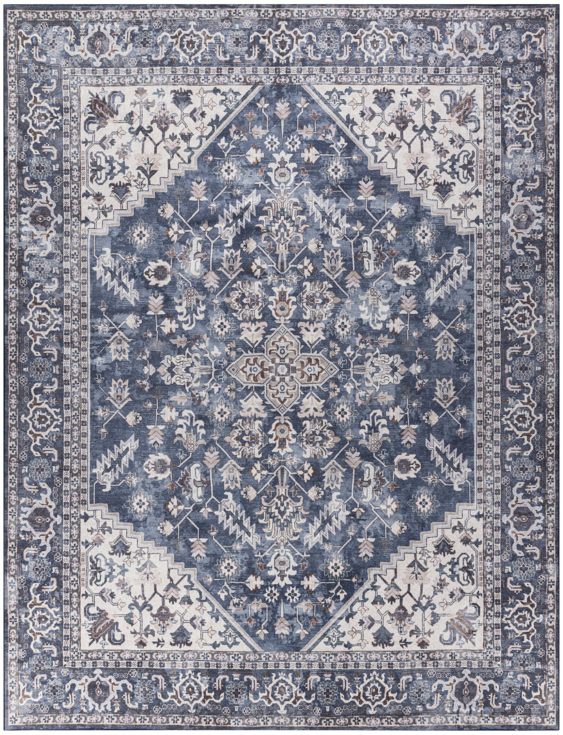 Nourison Home New Concept Washables  Navy Ivory  Traditional