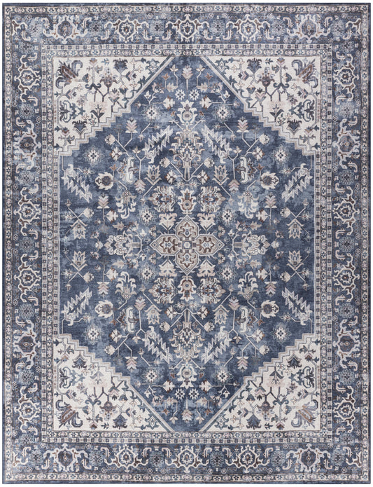 Nourison Home New Concept Washables  Navy Ivory  Traditional
