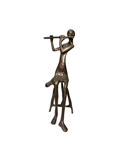 Eclectic Home Accent Bronze Flutist F/Seated Decor Furniture Rug - Accent - Eclectic Home - Atlanta Designer Rugs