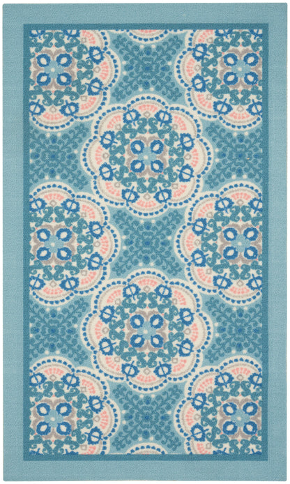 Waverly Sun N Shade SND90 Blue Contemporary Power-Loomed Rug