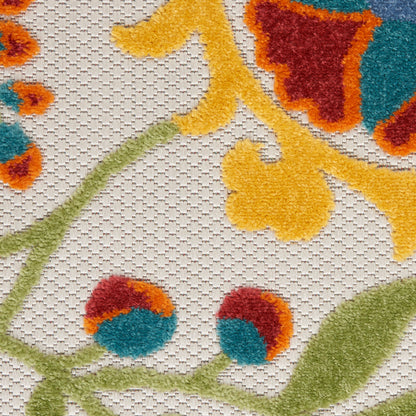 Nourison Home Aloha  Ivory Multicolor  Contemporary