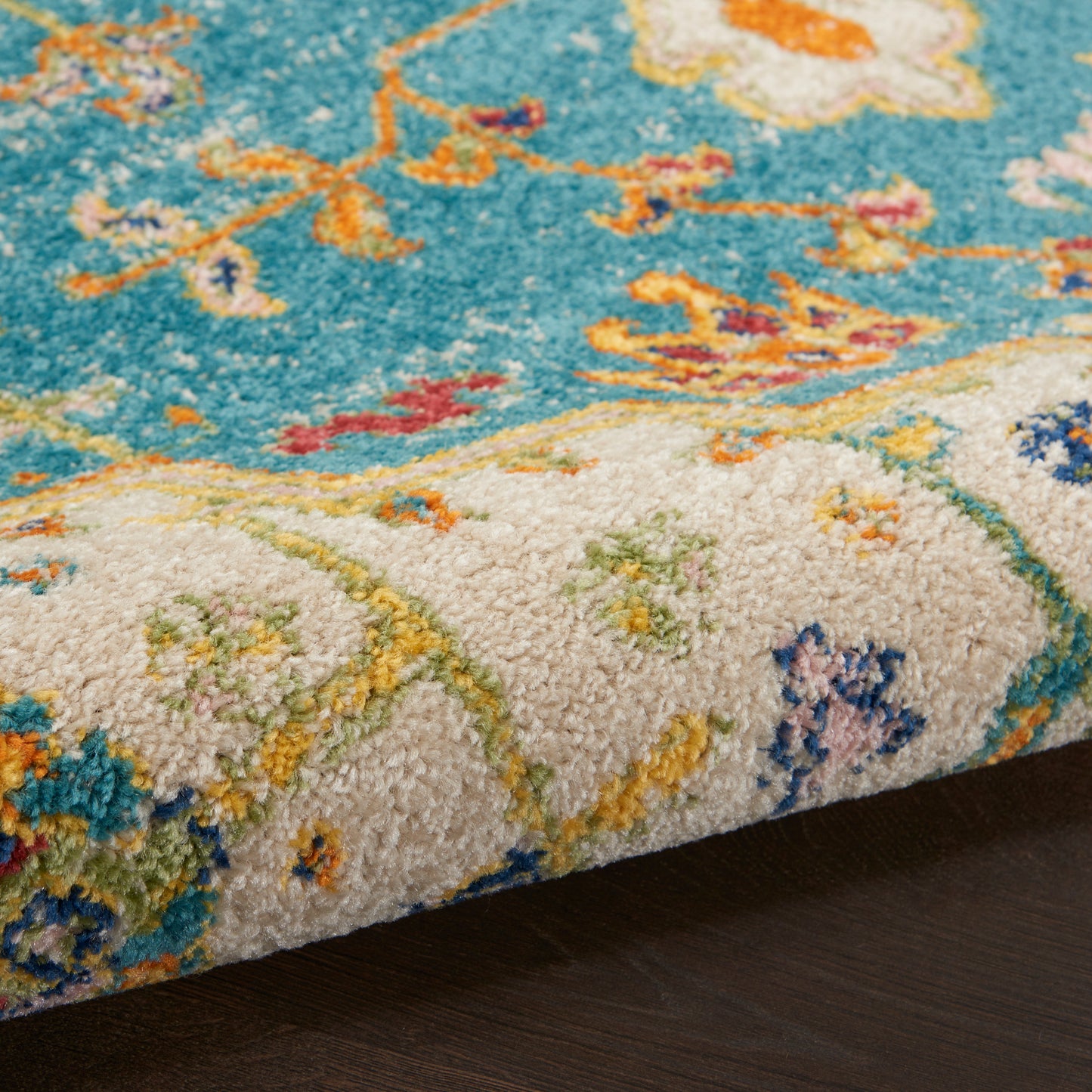 Nourison Home Allur  Turquoise Ivory  Transitional