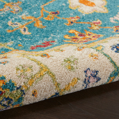 Nourison Home Allur  Turquoise Ivory  Transitional