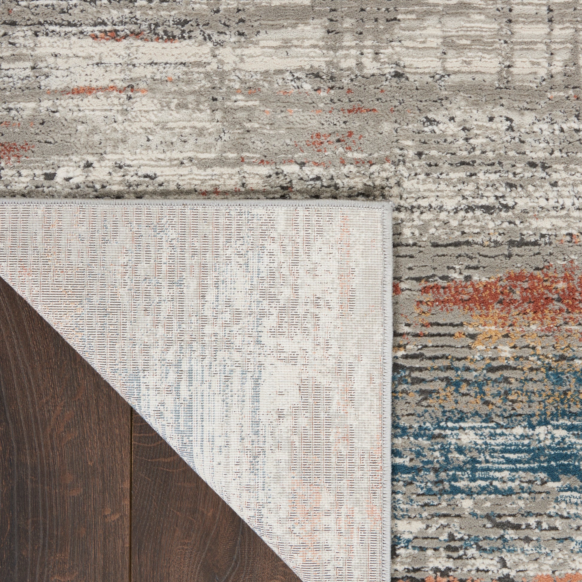 Nourison Home Rustic Textures  Grey Multicolor  Contemporary