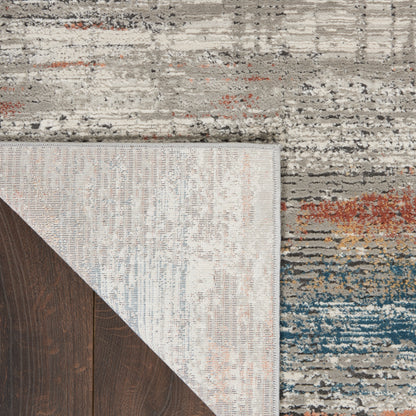 Nourison Home Rustic Textures  Grey Multicolor  Contemporary