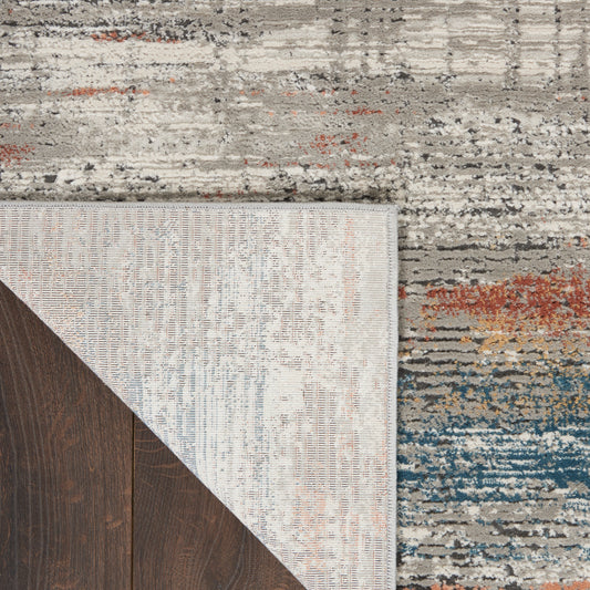 Nourison Home Rustic Textures  Grey Multicolor  Contemporary