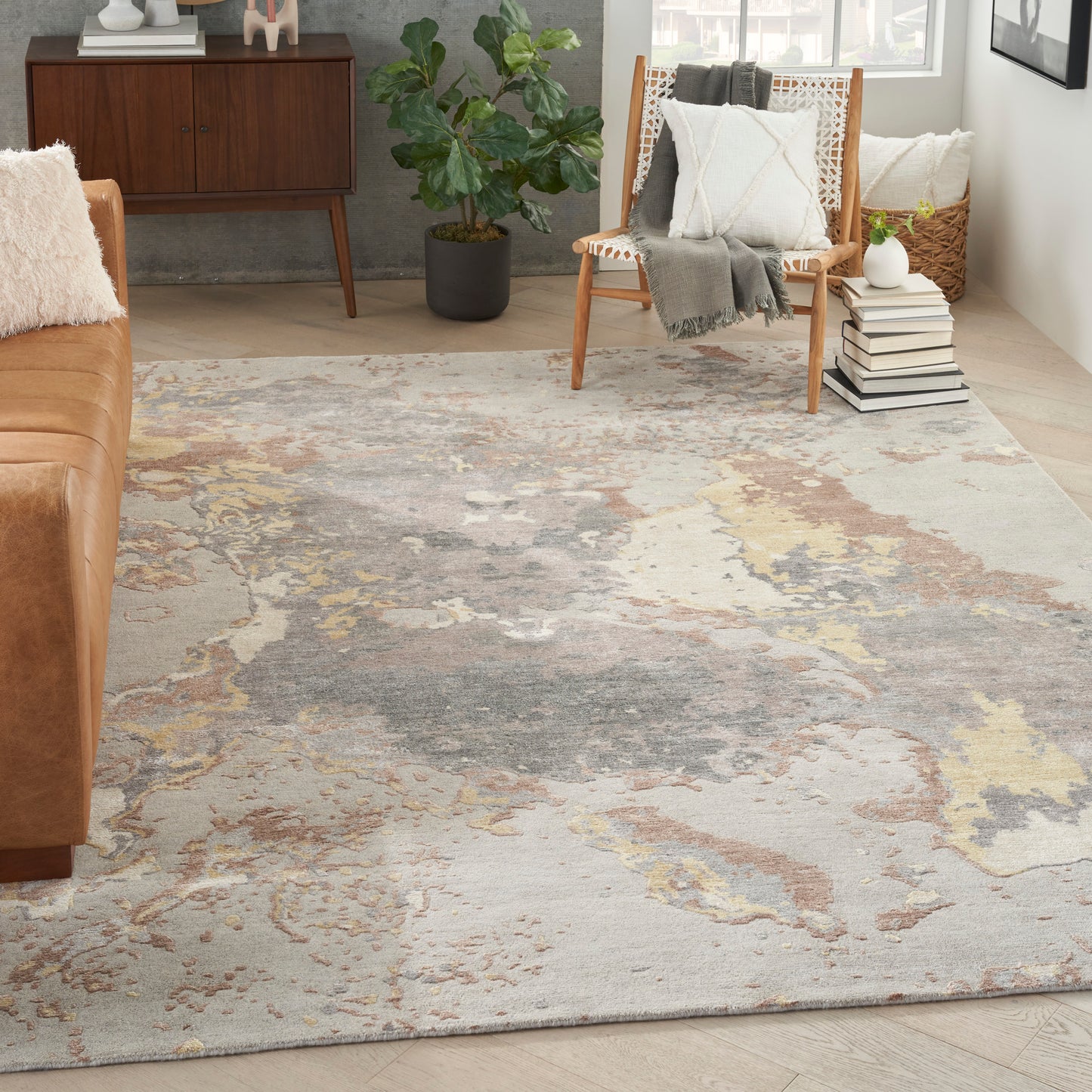 Nourison Home Silk Shadows  Silver  Contemporary
