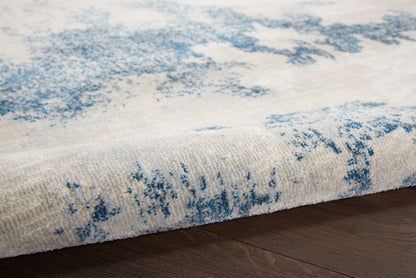 Nourison Home Etchings  Ivory Light Blue  Contemporary