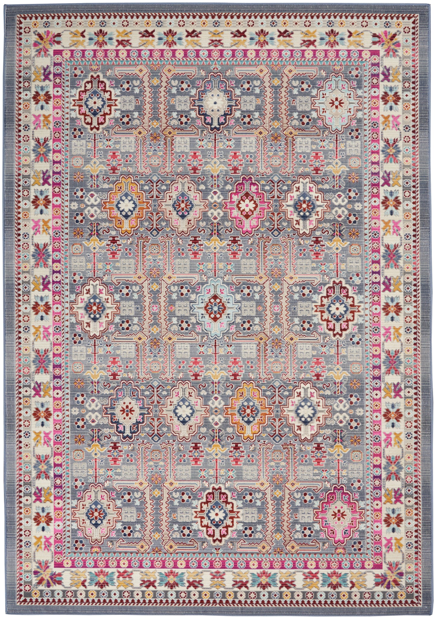 Nourison Home Vintage Kashan VKA05 Grey Multi Transitional Power-loomed Rug