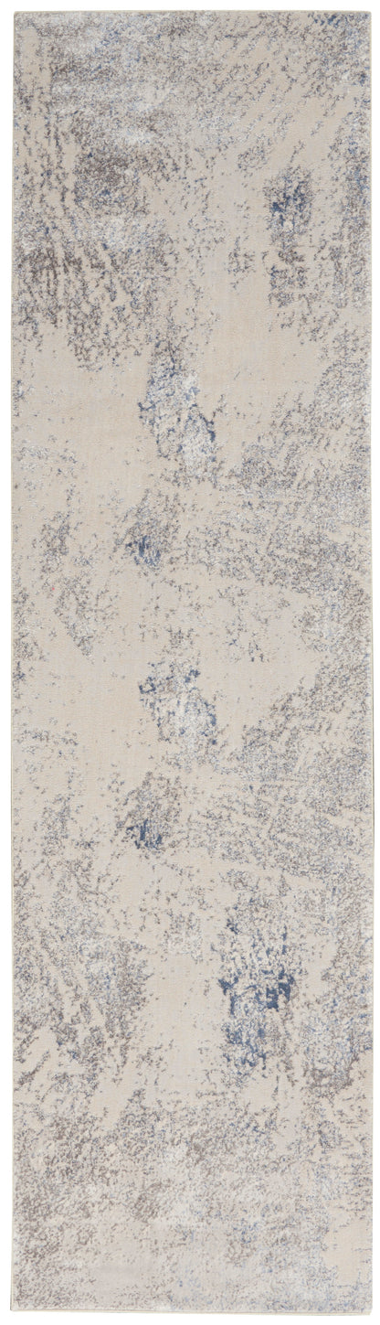 Nourison Home Silky Textures SLY06 Ivory Grey Contemporary Power-loomed Rug