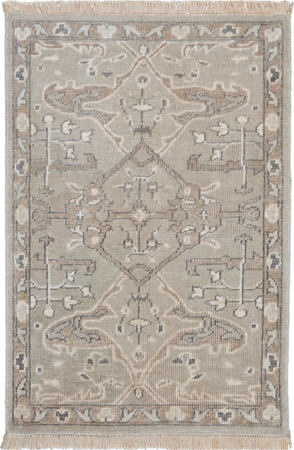 Nourison Home Aldora ALD01 Silver Traditional Hand Knotted Rug