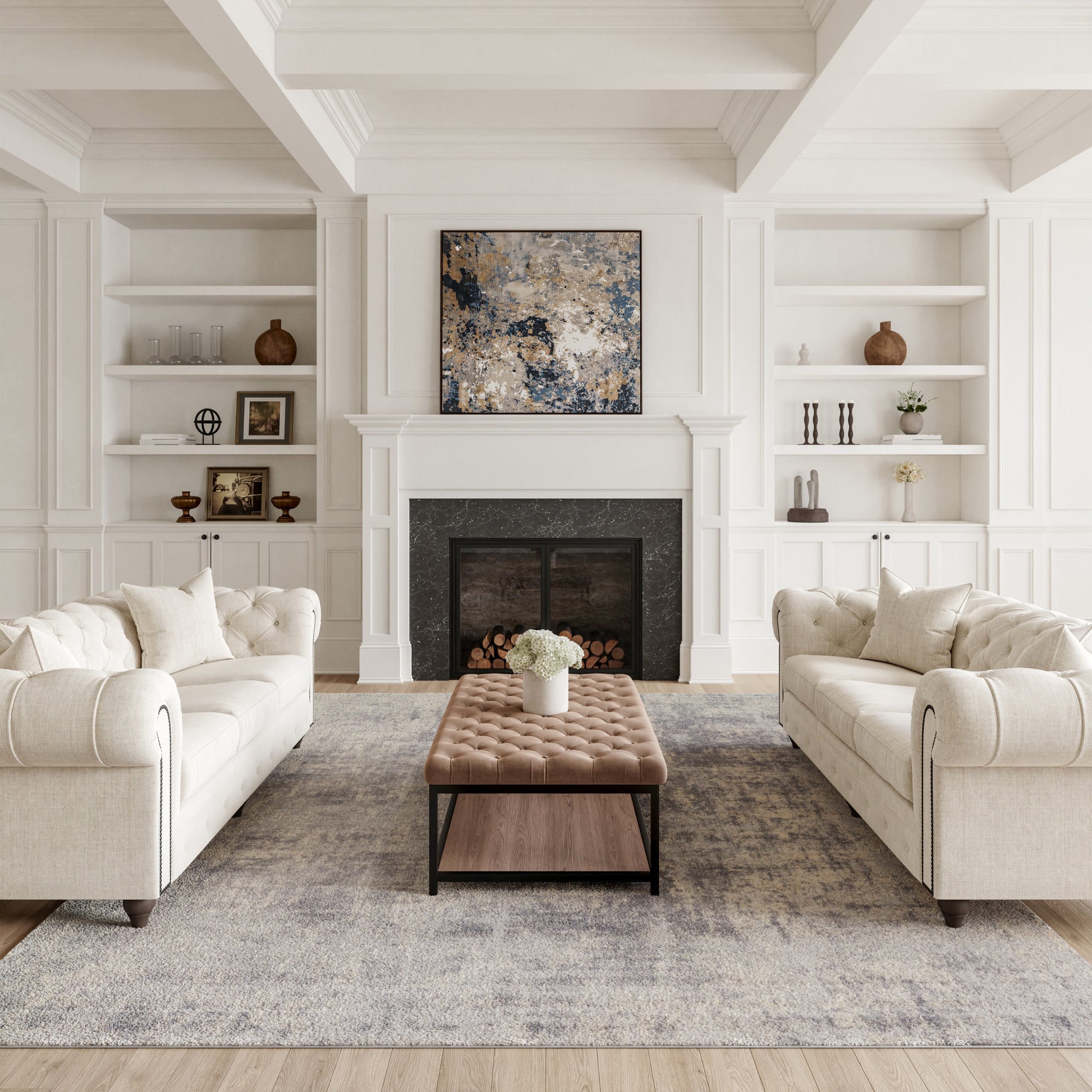 Nourison Home Rustic Textures  Ivory Silver  Contemporary