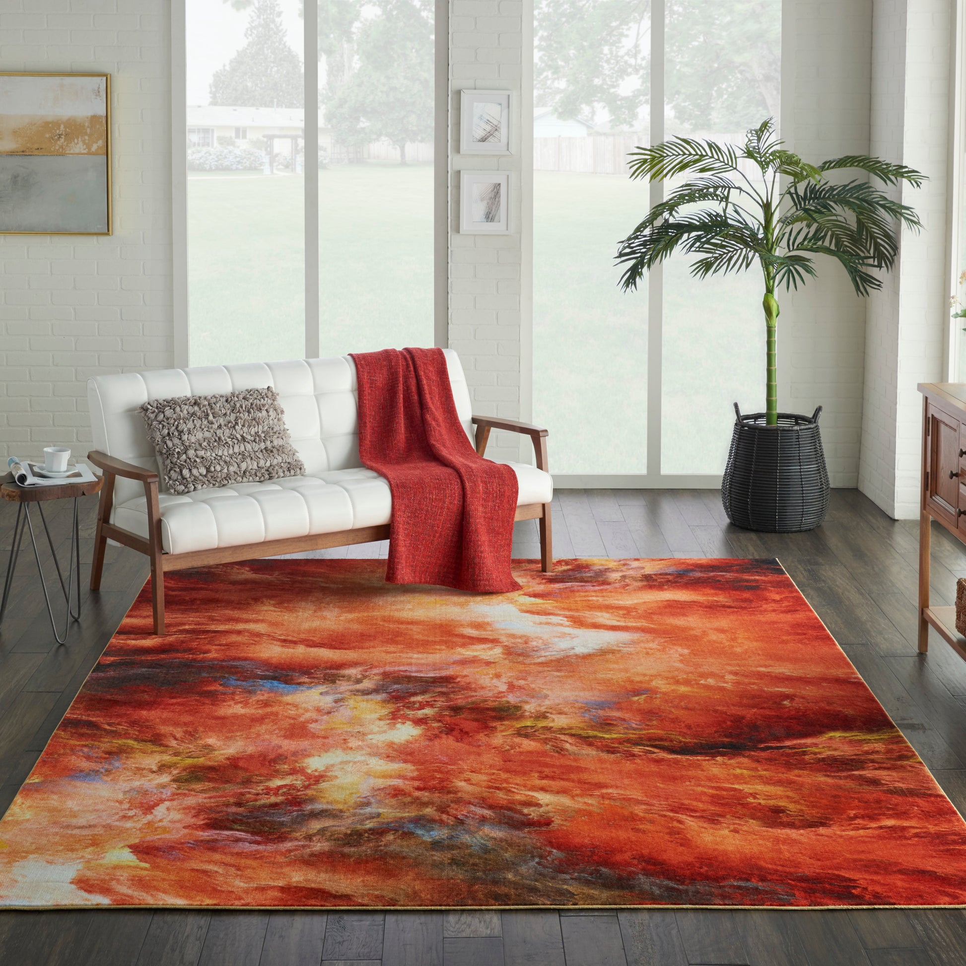 Nourison Home Le Reve  Red Flame  Contemporary