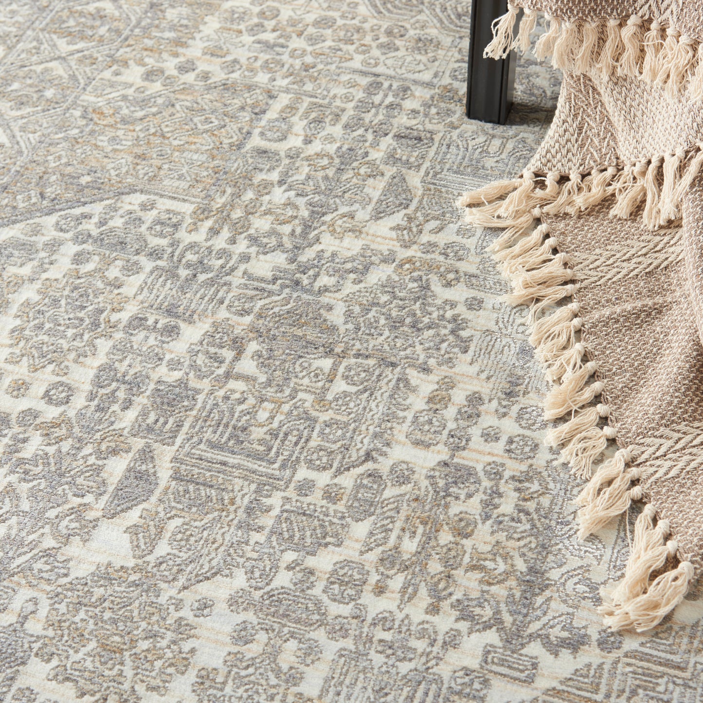 Nourison Home Lustrous Weave  Ivory Beige  