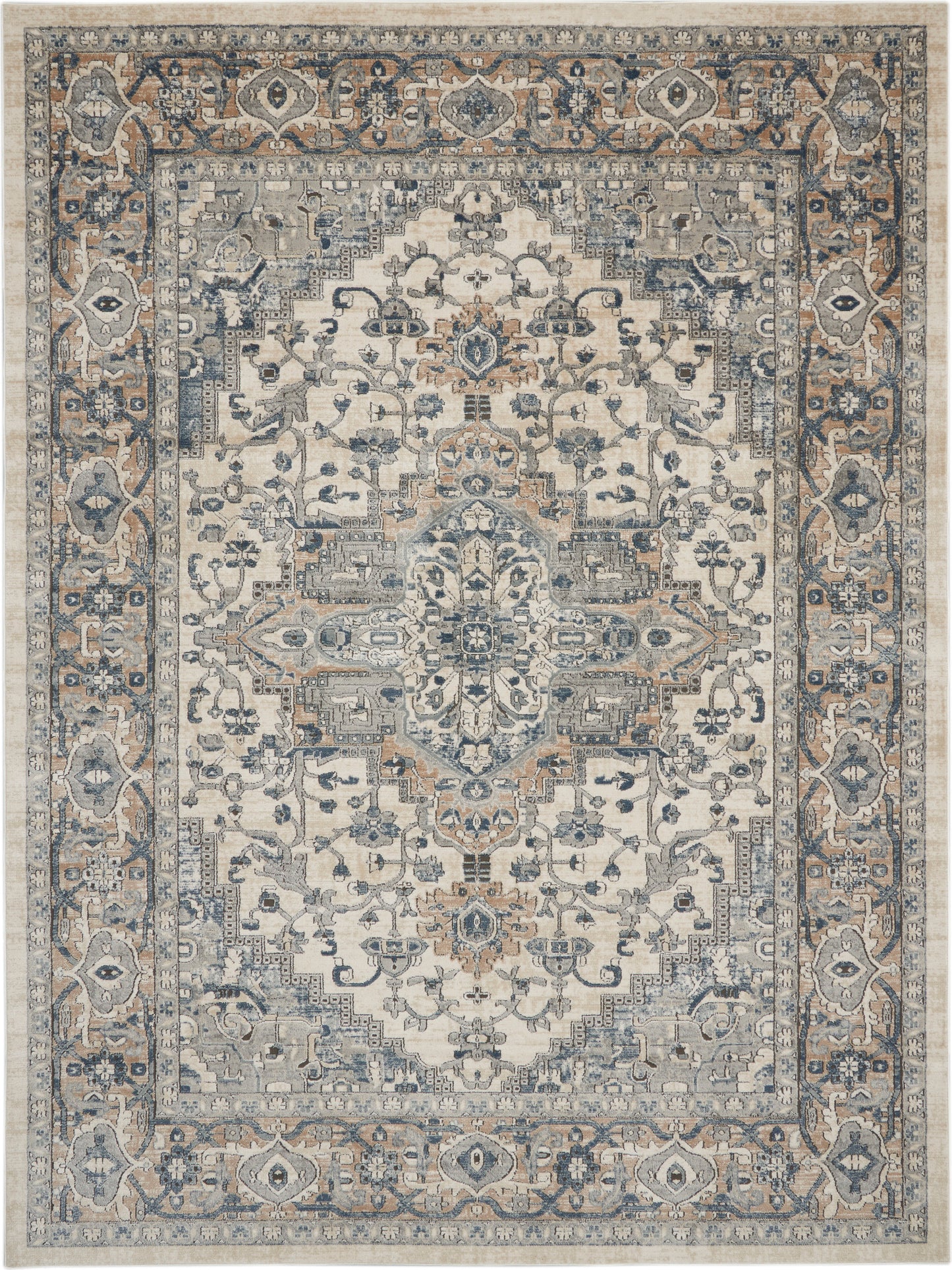 Nourison Home Quarry QUA05 Ivory Grey Transitional Power-loomed Rugs