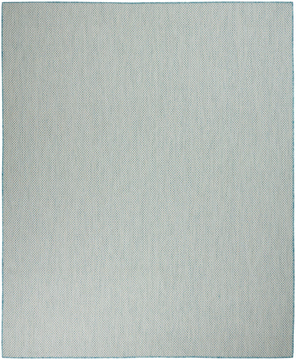 Nourison Home Courtyard COU01 Ivory Aqua Contemporary Power-loomed Rug