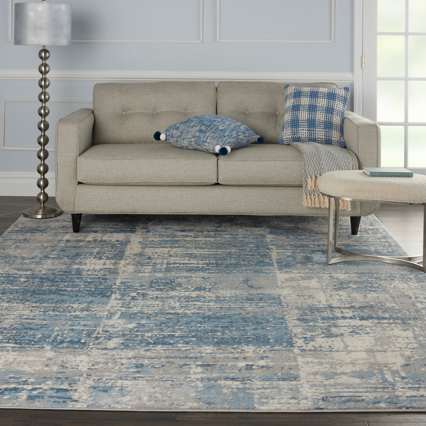 Nourison Home Solace  Ivory Grey Blue  Contemporary