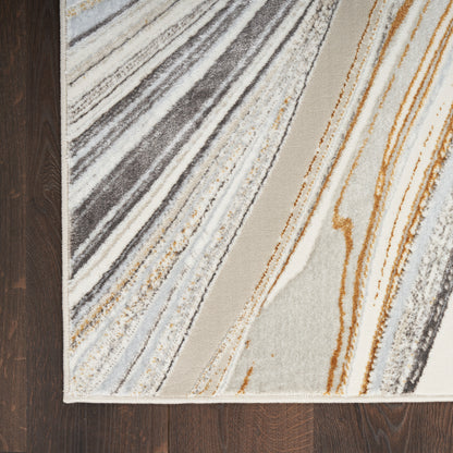 Nourison Home Glitz  Grey Gold  Contemporary