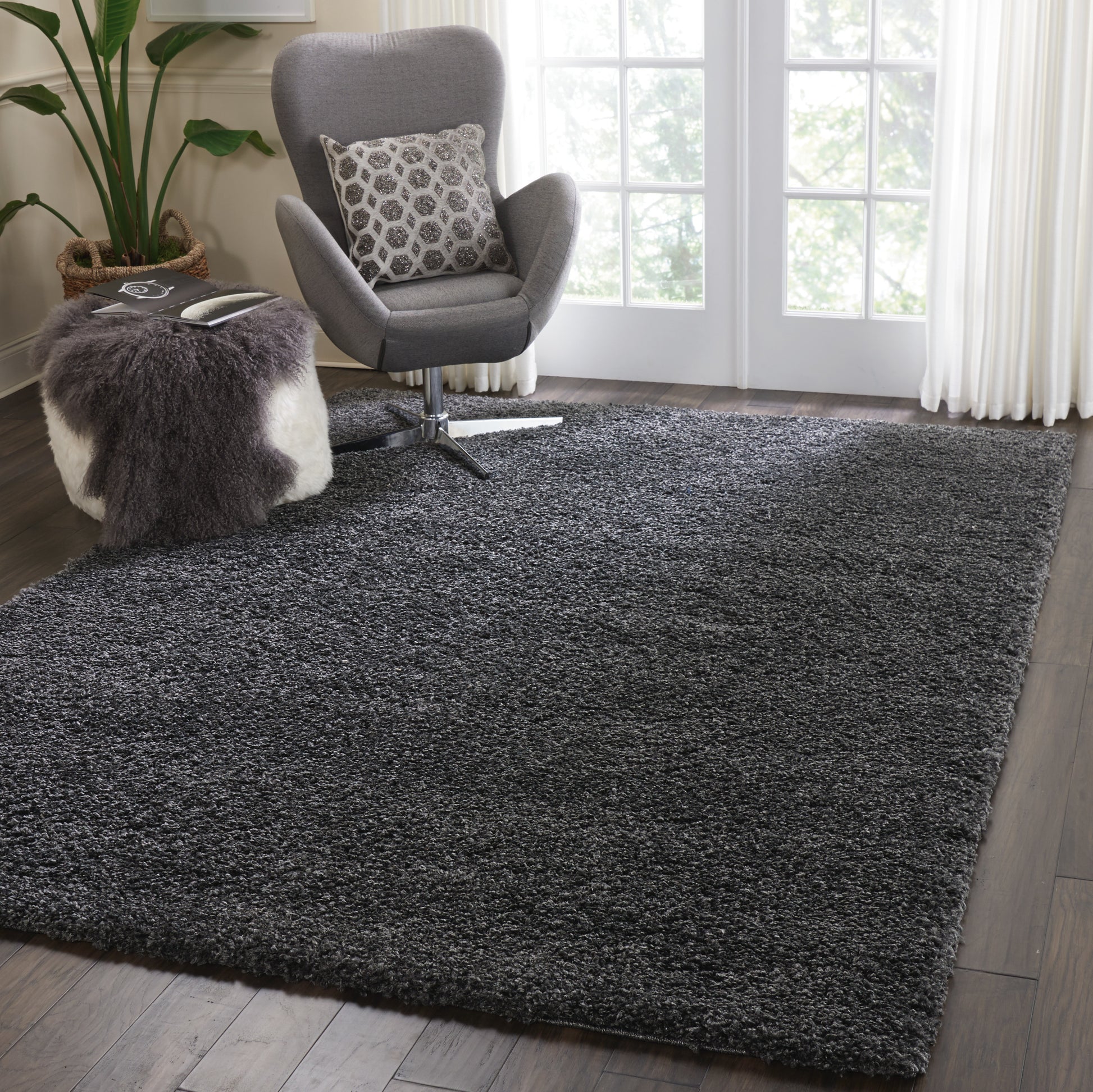 Nourison Home Malibu Shag  Dark Grey  Contemporary