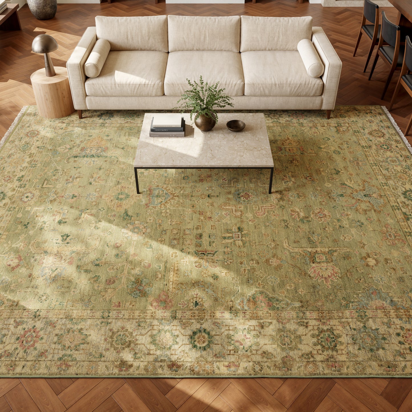 Nourison Home Heritage Vine  Green  Traditional