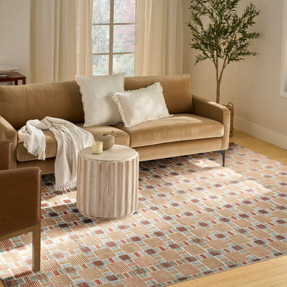 Nourison Home Nordic  Rust Multicolor  Contemporary