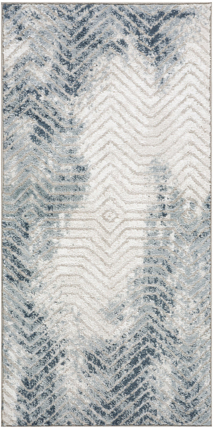 Nourison Home Dekor DEK04 Grey Navy Contemporary Machine Woven Rug