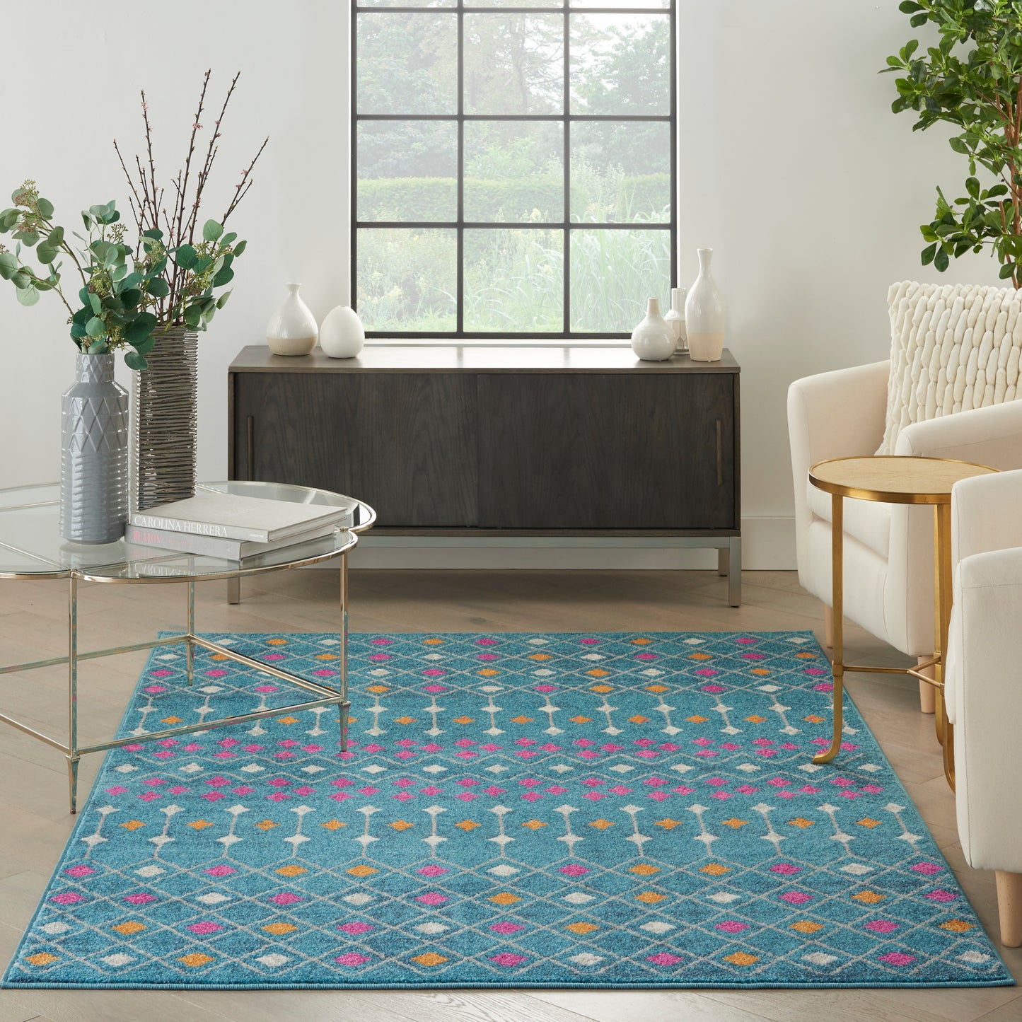 Nourison Home Passion  Blue Multicolor  Transitional