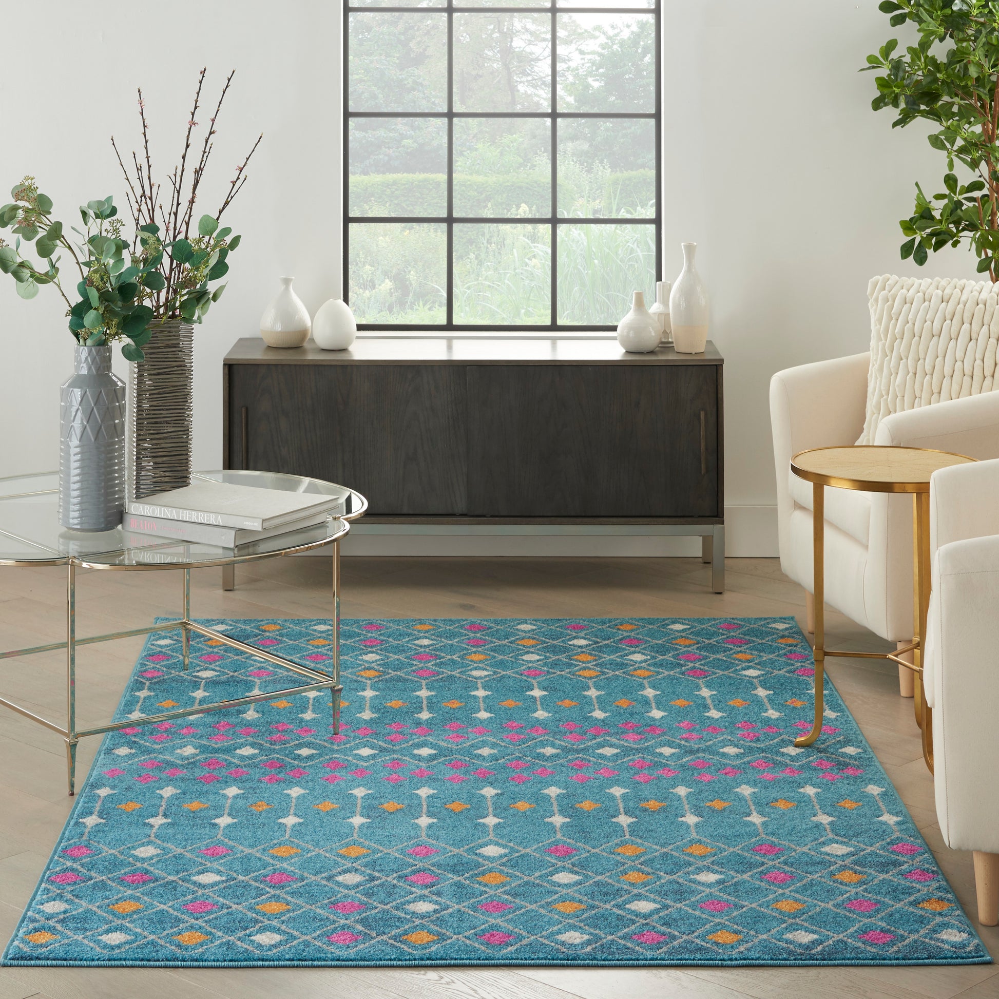Nourison Home Passion  Blue Multicolor  Transitional