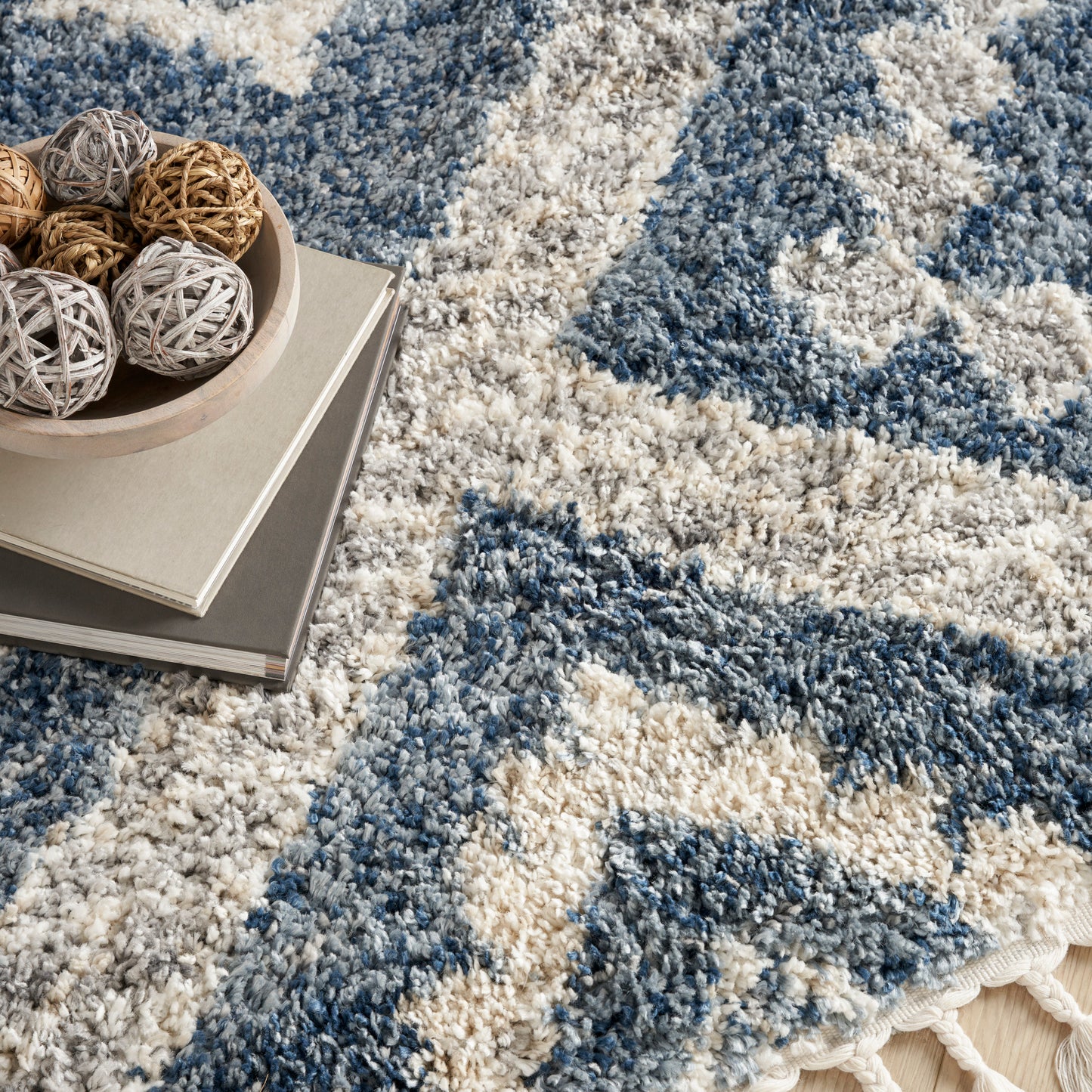 Nourison Home Oslo Shag  Denim Blue  Contemporary