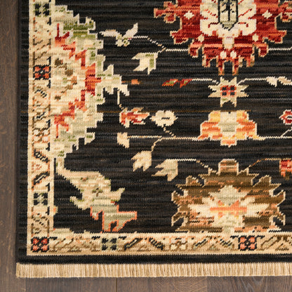 Nourison Home Antique Bloom  Black  Traditional