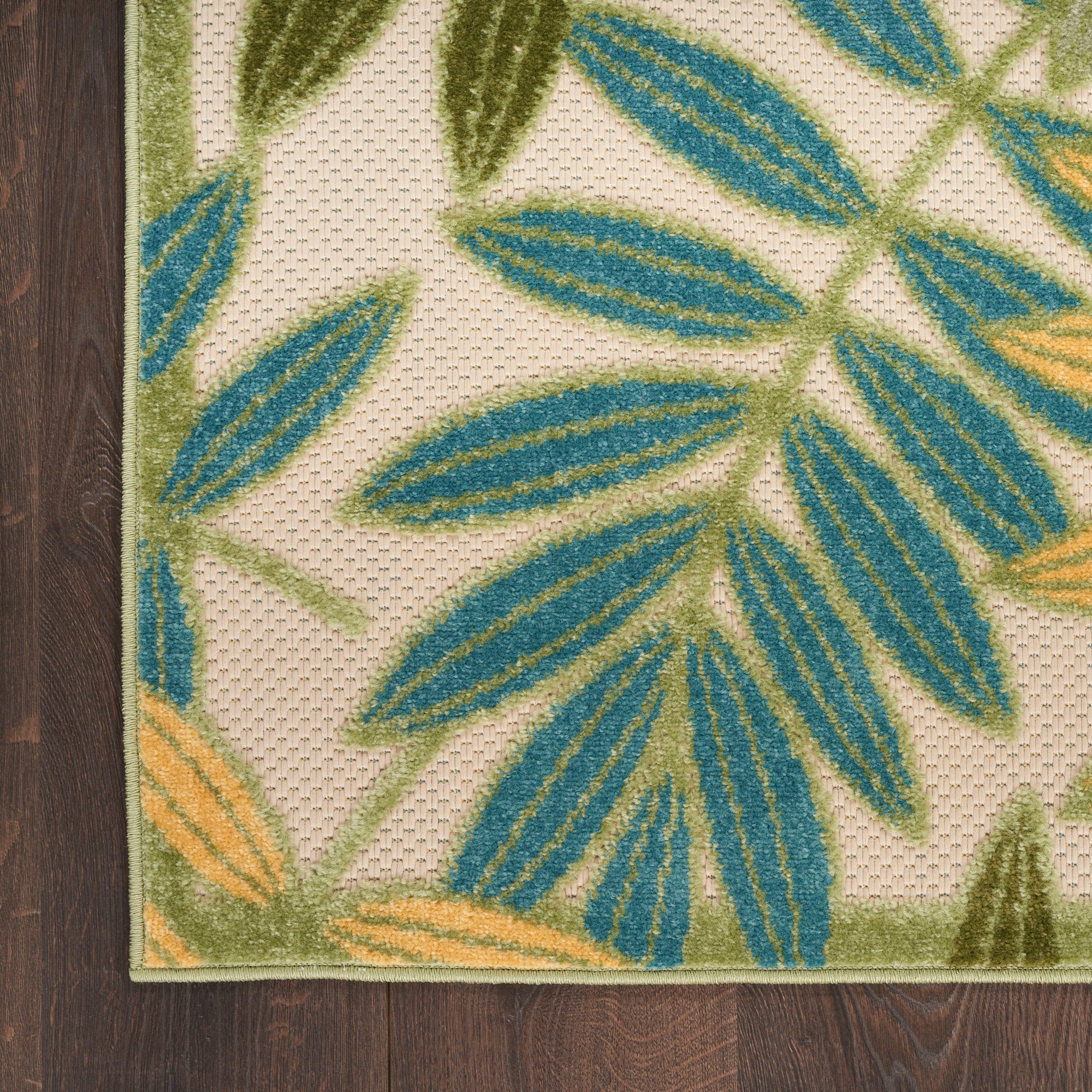Nourison Home Aloha  Green Multicolor  Contemporary