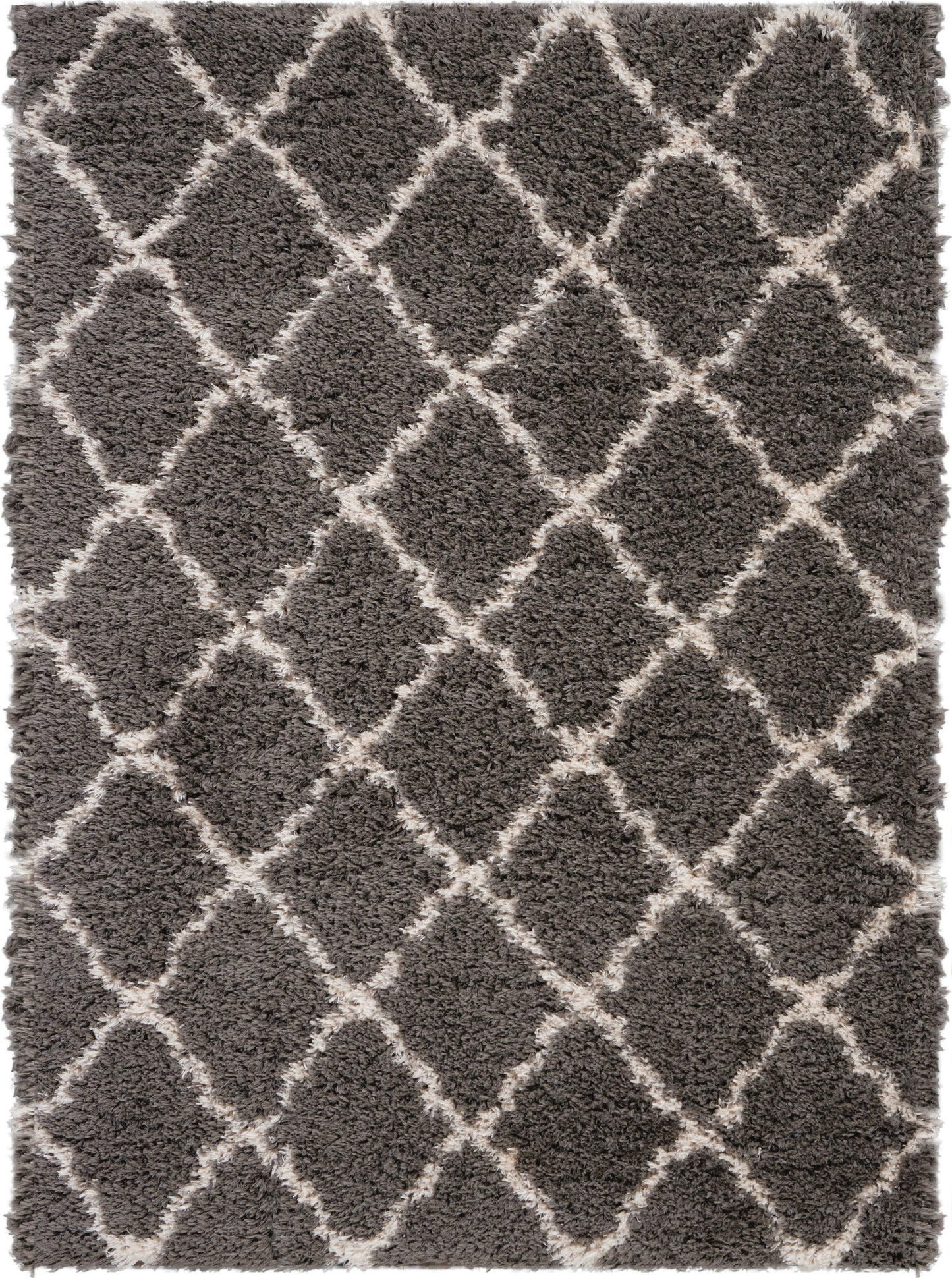 Nourison Home Luxe Shag  Charcoal Beige  Contemporary