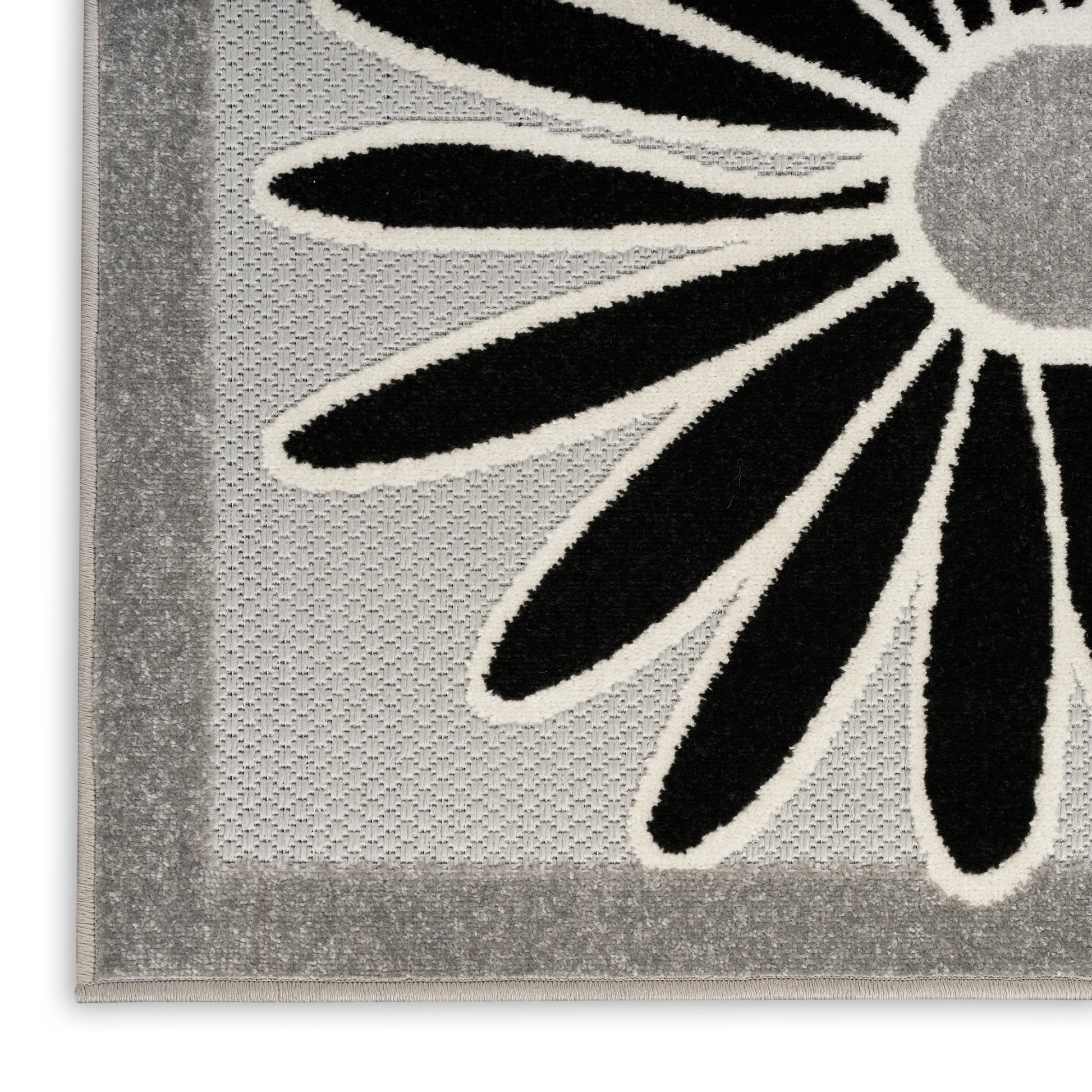 Nourison Home Aloha  Black White  Contemporary