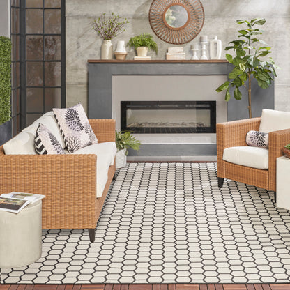 Nourison Home Twist Reversible  Black  Contemporary