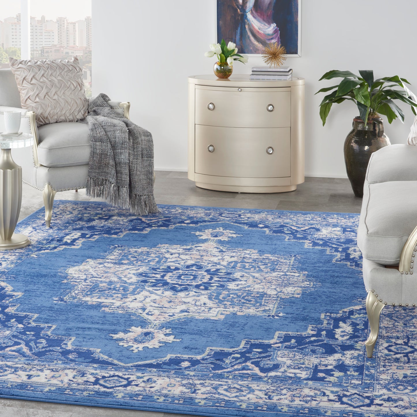 Nourison Home Whimsicle  Navy  Transitional