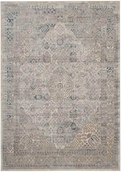 Nourison Home Malta  Ivory Blue  Traditional