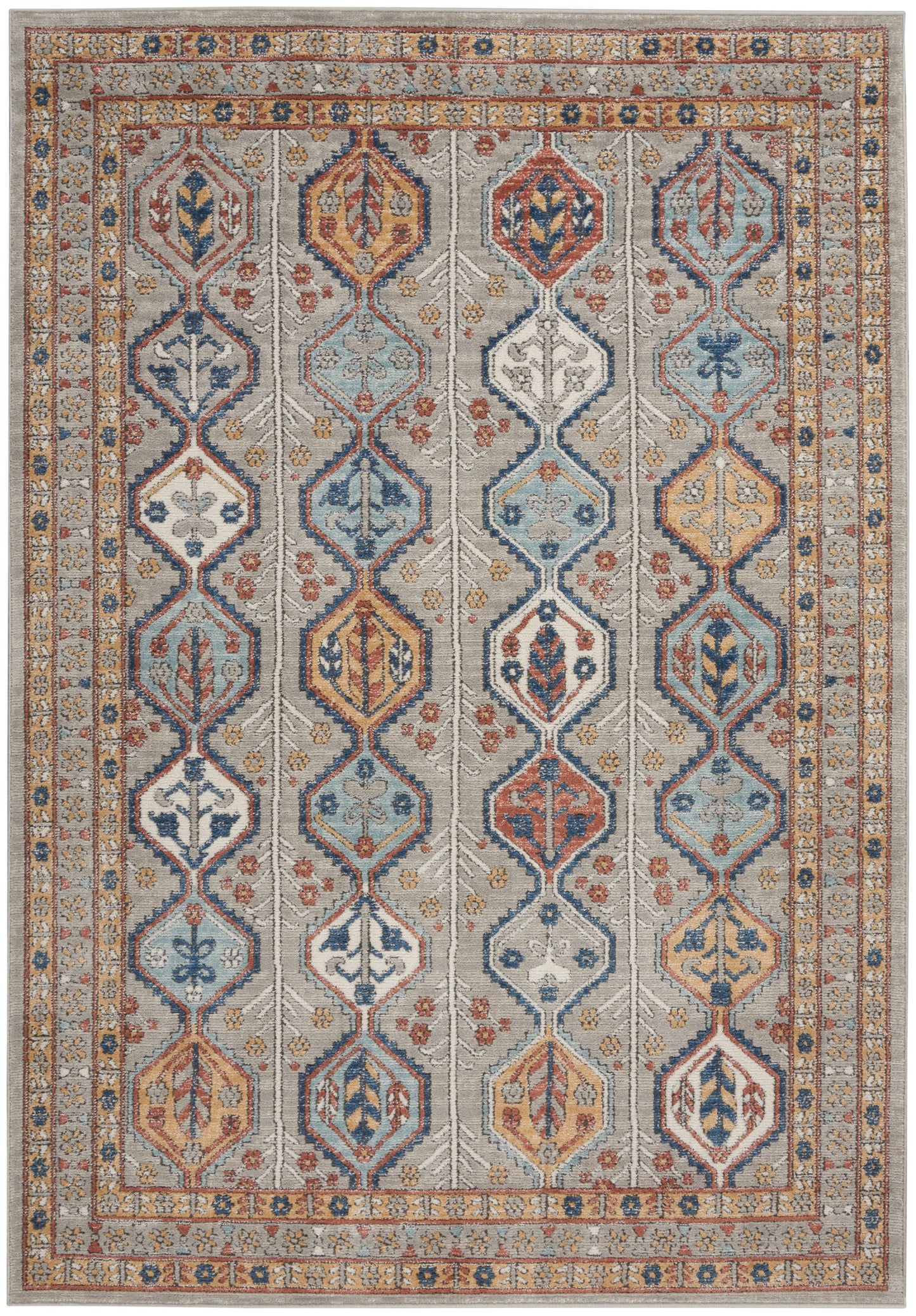 Nourison Home Quarry QUA15 Grey Multicolor Contemporary Power-loomed Rugs