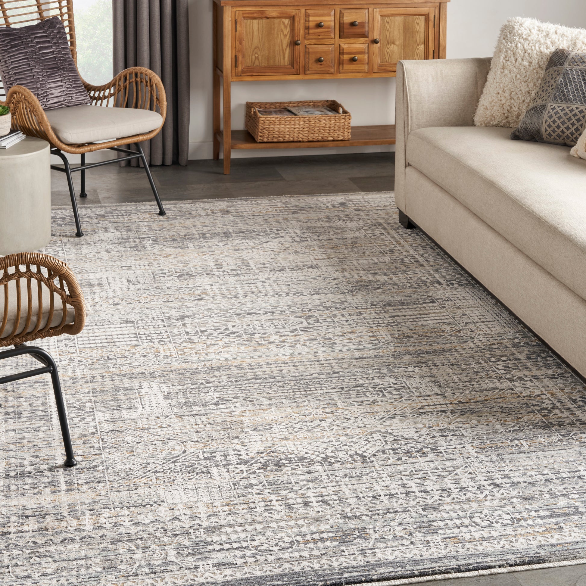 Nourison Home Lynx  Ivory Slate  Transitional